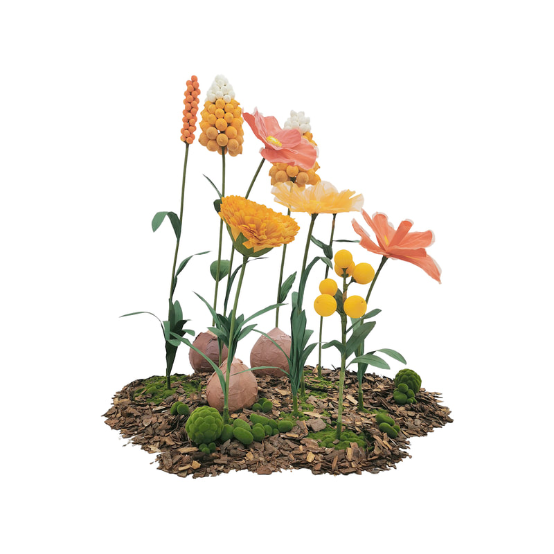 P-FK841-OR Giant Flower medium set in orange