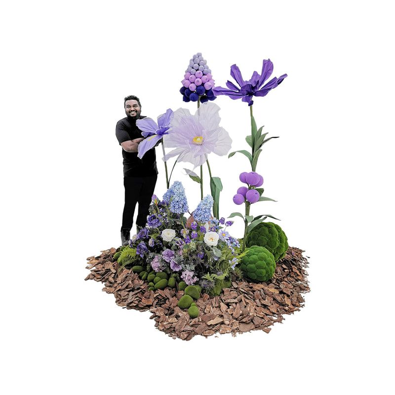 P-FK861-PR Giant Flower medium set in purple