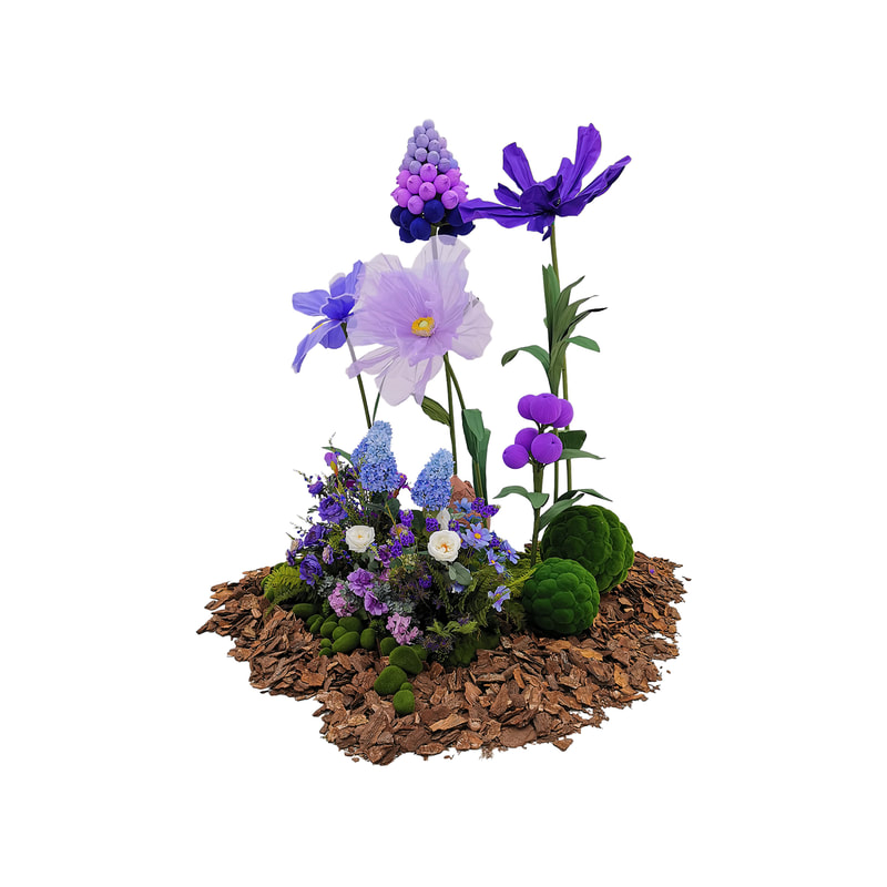P-FK861-PR Giant Flower medium set in purple