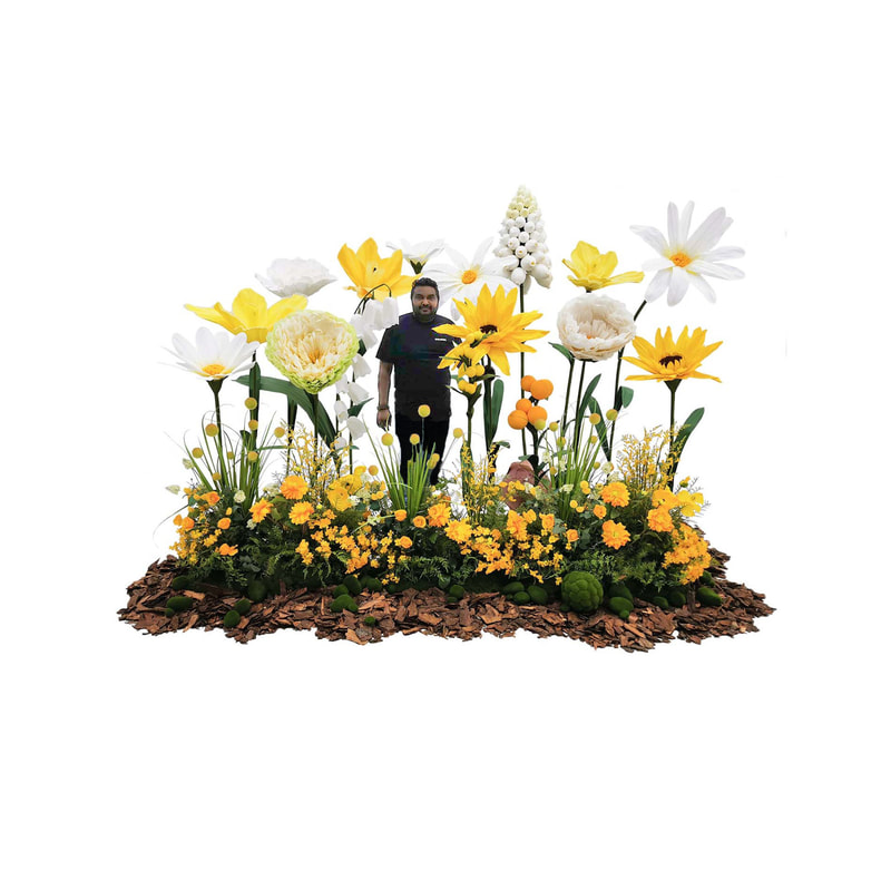 P-FK850-YW Giant Flower large set in yellow and white