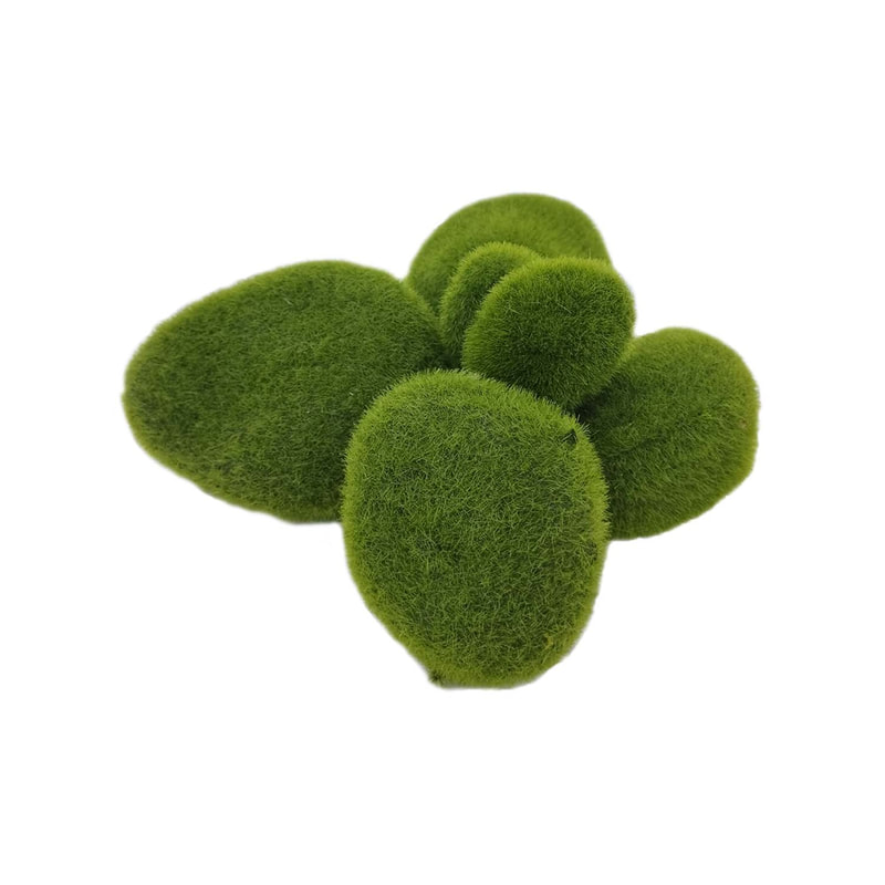 P-BM108-NL Assorted set of 'nearly natural' grass-flocked pebbles in various sizes