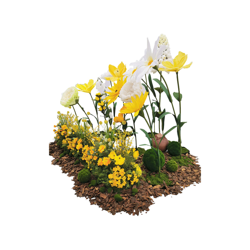 P-FK850-YW Giant Flower large set in yellow and white