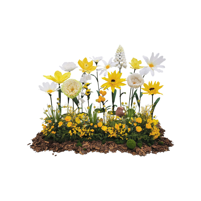 P-FK850-YW Giant Flower large set in yellow and white