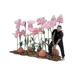 Giant Flowers - Pink + White ​P-FK872-PW