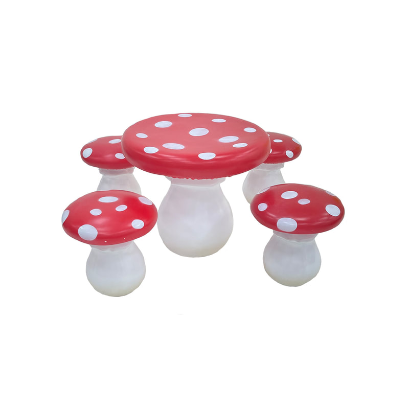 P-PK803-RE Set of Toadstool seating in red