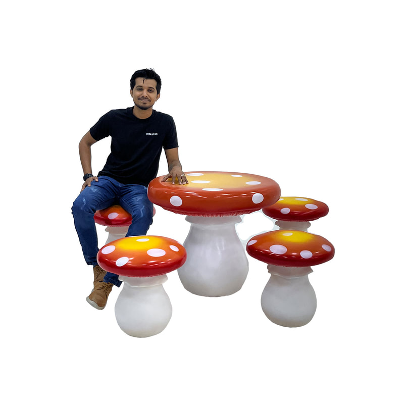 P-PK803-OR Set of Toadstool seating in orange