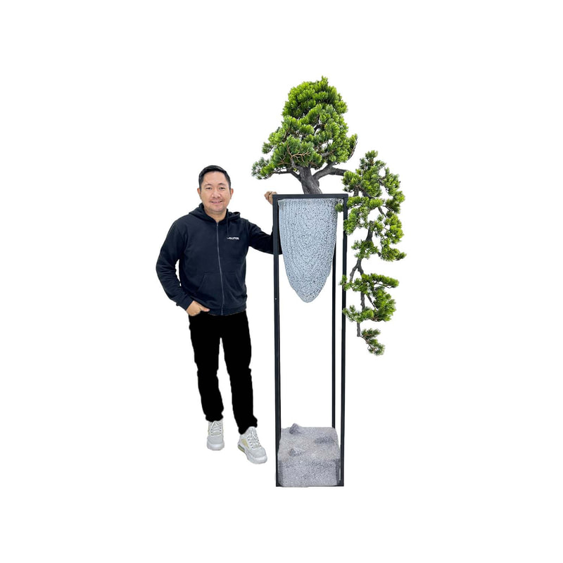 P-NN134-NT Type 5 200cm high 'nearly natural' bonsai Pine tree on steel frame
