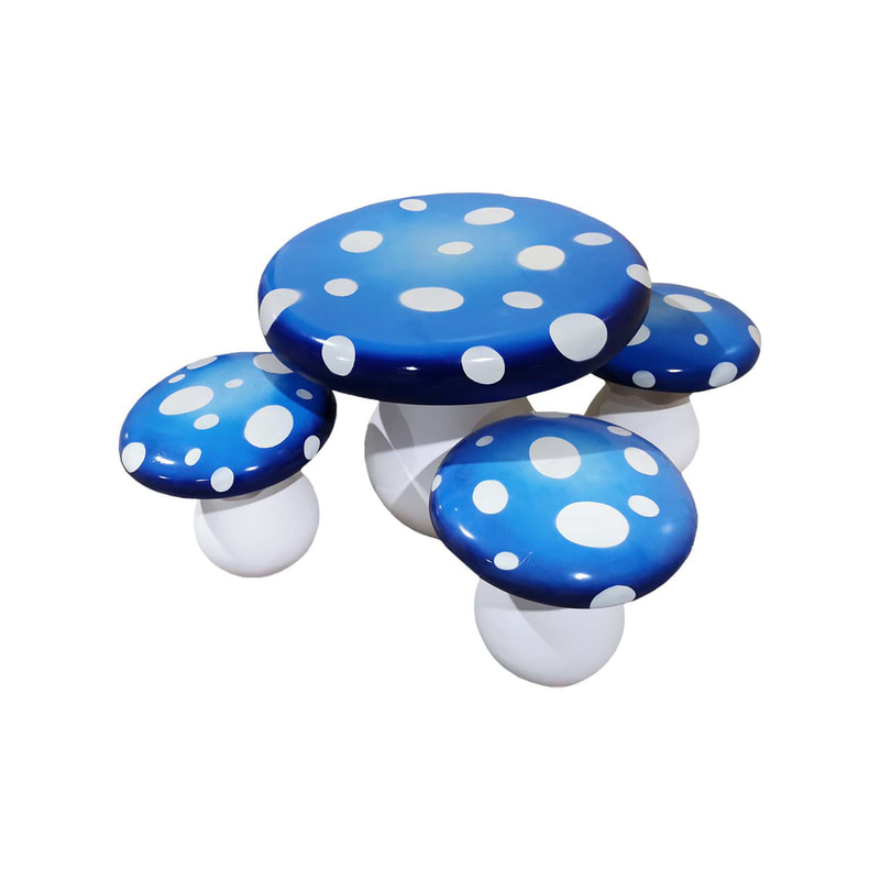 P-PK803-DB Set of Toadstool seating in dark blue 