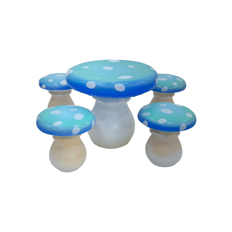 P-PK803-TQ Set of Toadstool seating in turquoise