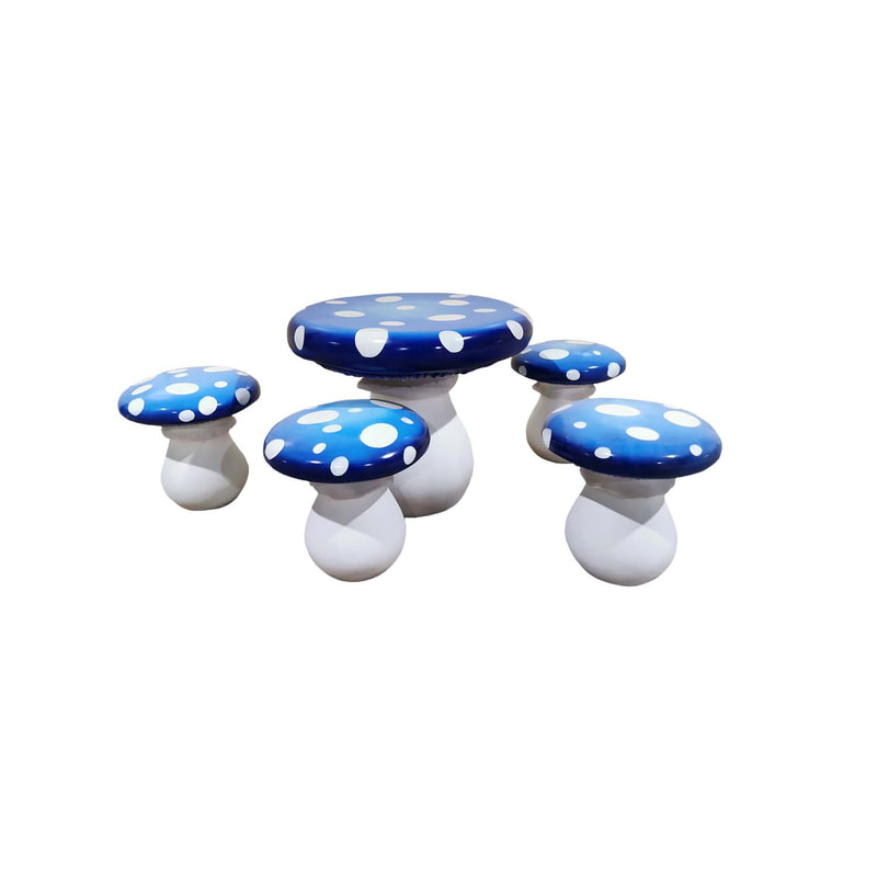 P-PK803-DB Set of Toadstool seating in dark blue 
