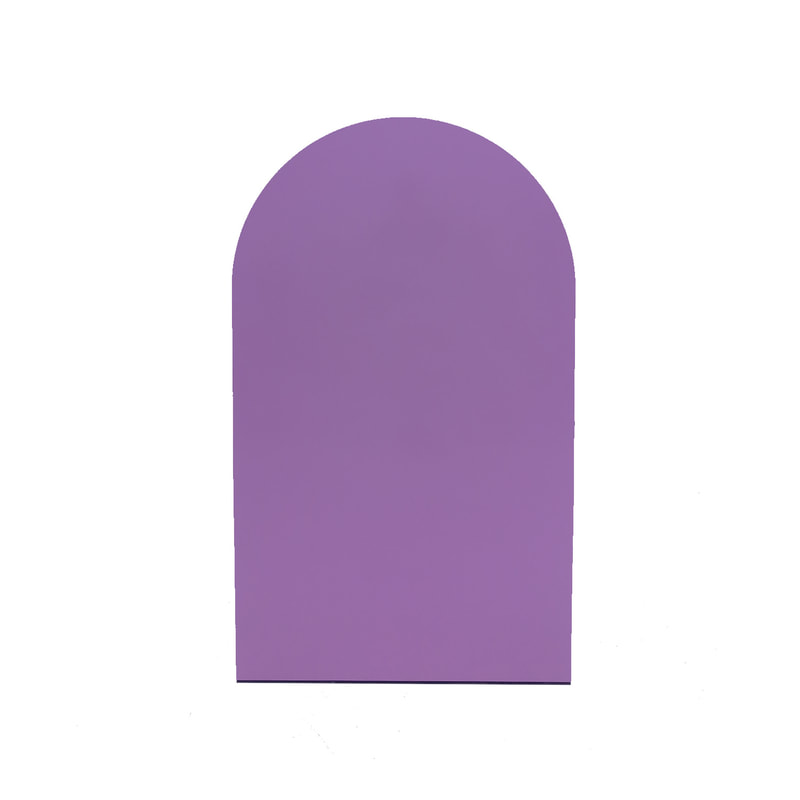  P-PZ104-PR 150cm high Type 4 purple wall panel with full curve, matt finish