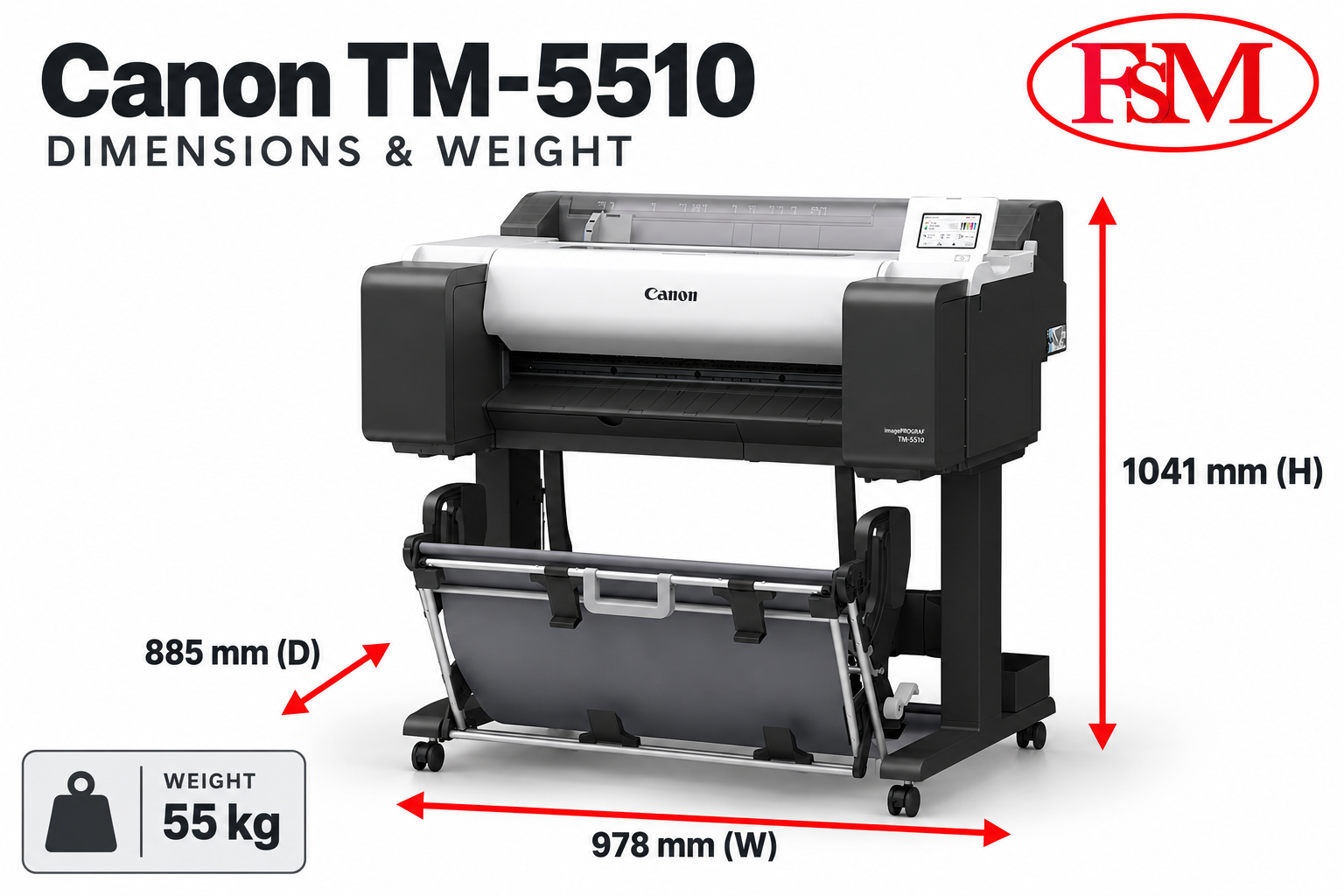 Canon TM5510 Dimension & Weight F