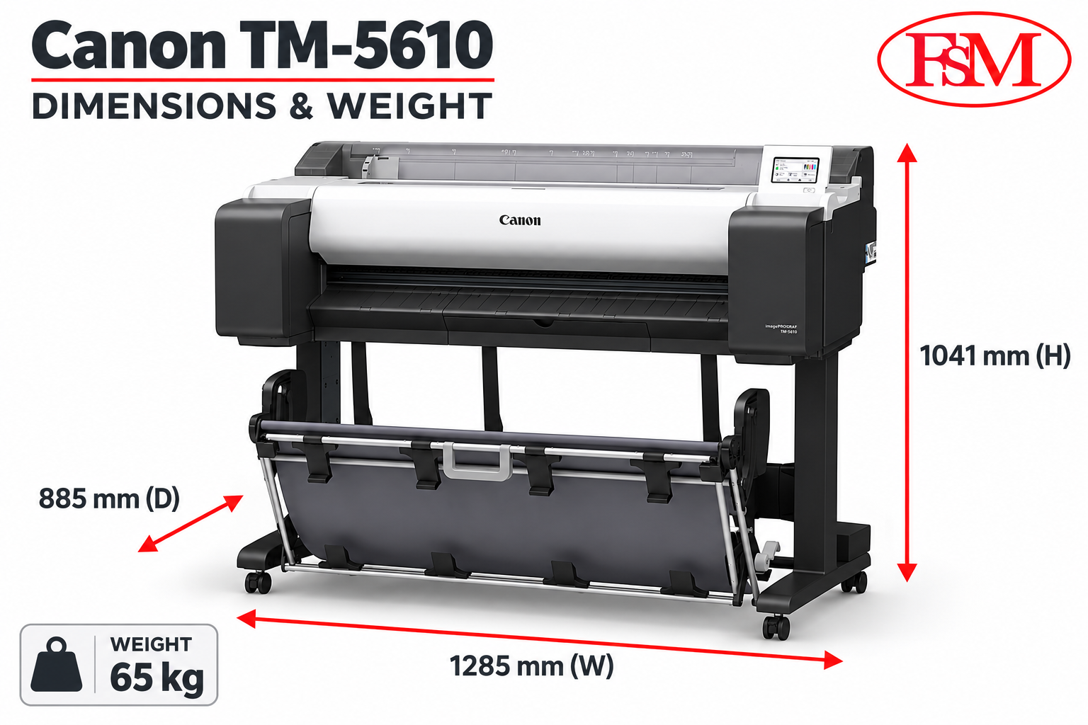 Canon TM5610 Dimension & Weight