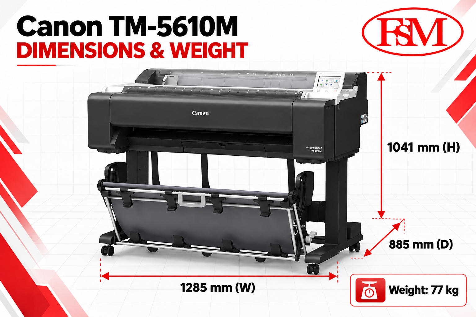 Canon TM5610M Dimension & Weight