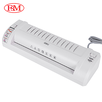 Office admin using Deli E3894-EU laminator for certificates and signage in Malaysia