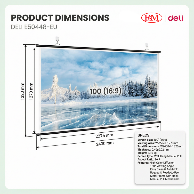 Deli E50448-EU Screen Projector Malaysia Office Use