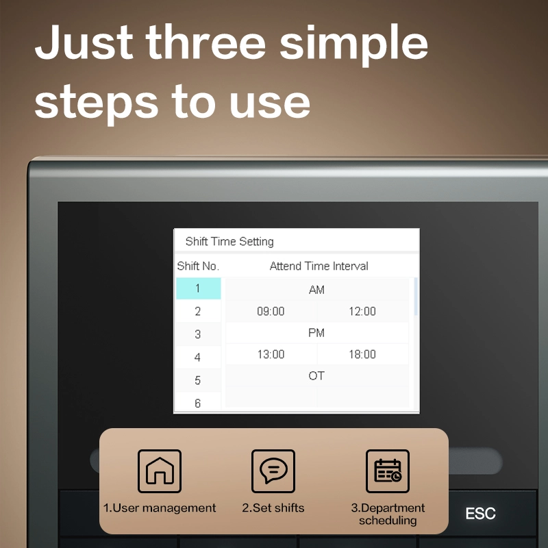 Deli ES172 face and fingerprint time attendance machine for HR payroll system Malaysia
