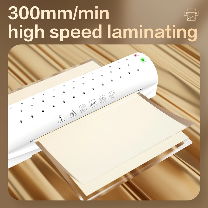 Office admin laminating certificates with Deli ET106 laminating machine in Malaysia