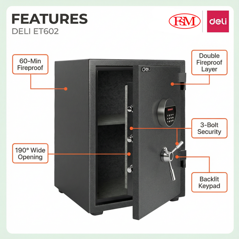 Deli ET602 Electronic Safe KL