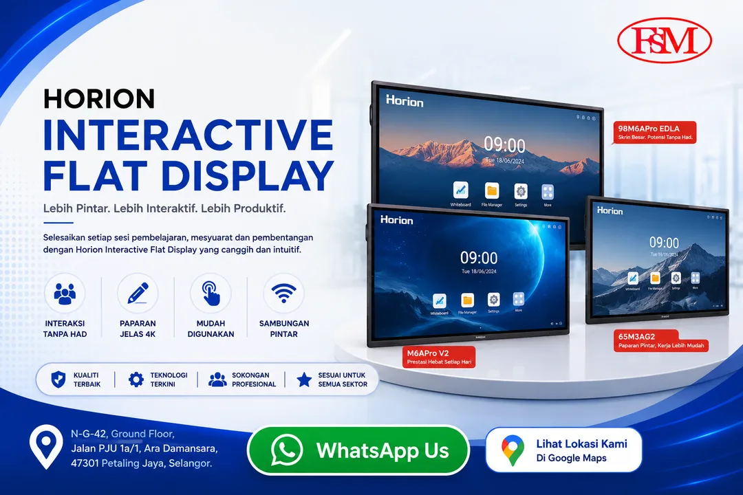 Horion Interactive Flat Panel Display Series & Accessories Range by fsm solution Sdn Bhd
