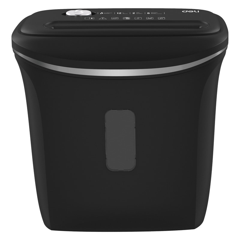 Professional office setup with Deli E9945 paper shredder and WhatsApp contact button