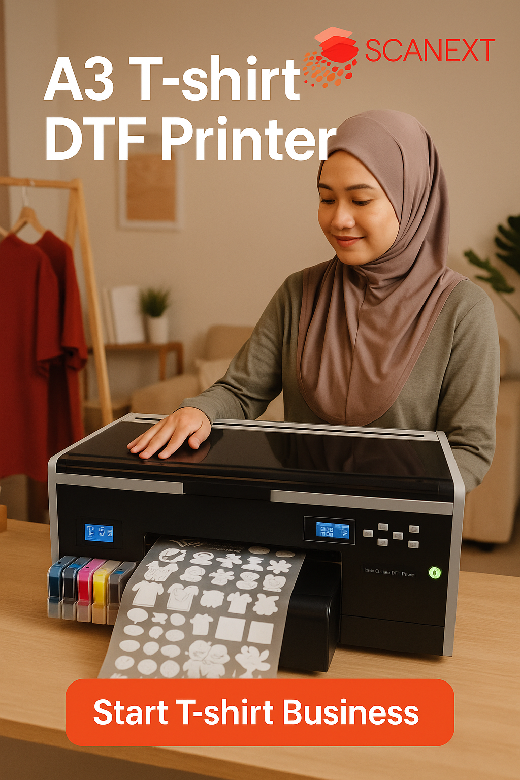 A3 size T-shirt Printer DTF Scanext D371