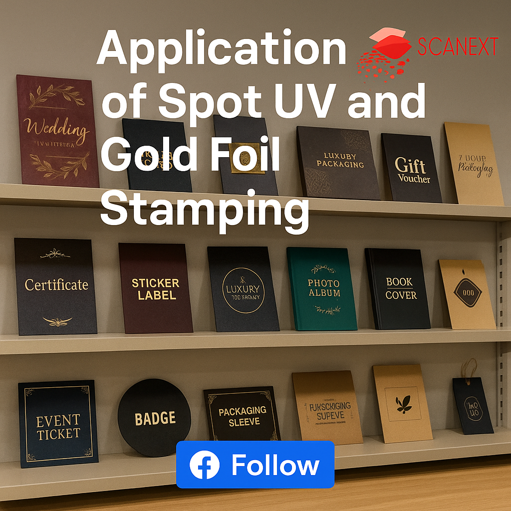 Application of Spot UV and Gold Foil Stamping