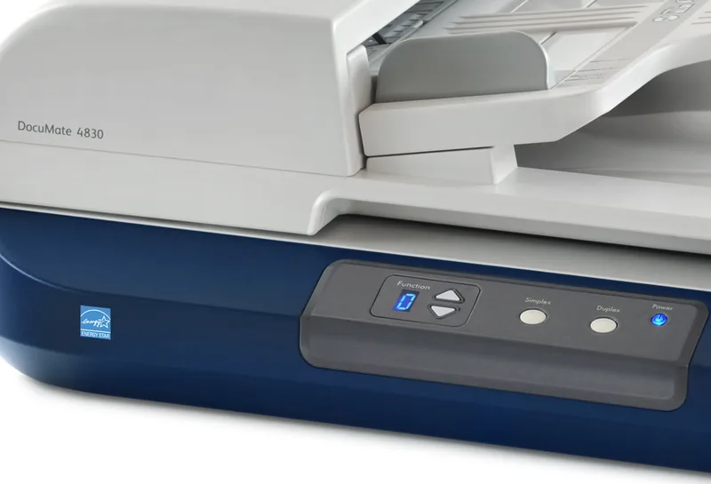 Scanner Drawing High Resolution Fuji Xerox DocuMate 4830i is a Auto Document Feeder and Flatbed Scanner