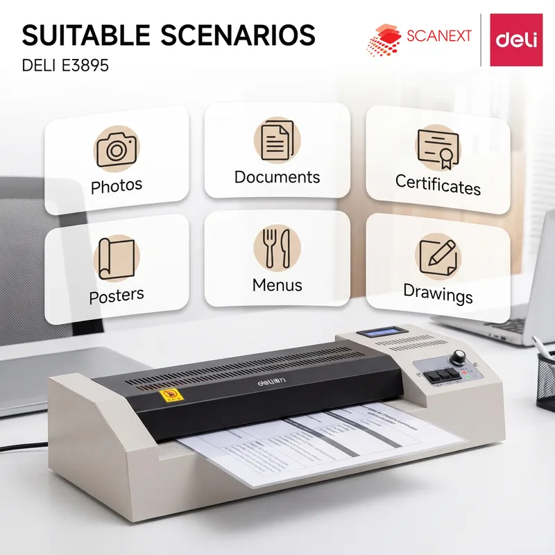 Deli E3895-EU laminator machine for office use in Malaysia