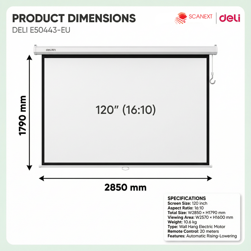 Reliable Deli E50443-EU projector for SME meeting rooms and training environments
