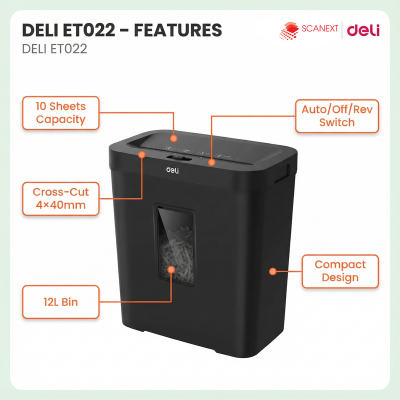 Deli ET022 document shredder for confidential paperwork