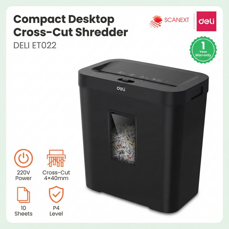 Deli ET022 paper shredder on office desk Malaysia