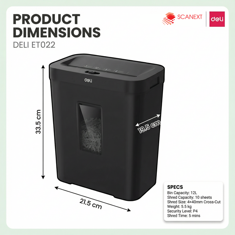 Office paper shredder Deli ET022 for SME use Malaysia
