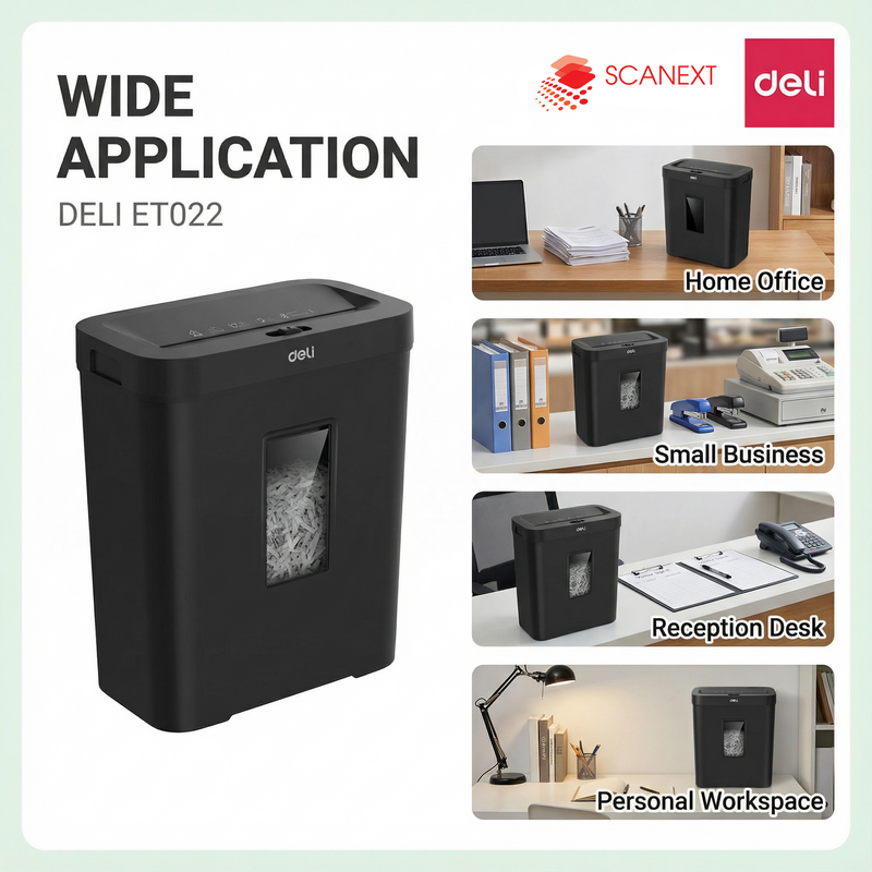 Deli ET022 paper shredder for secure document disposal