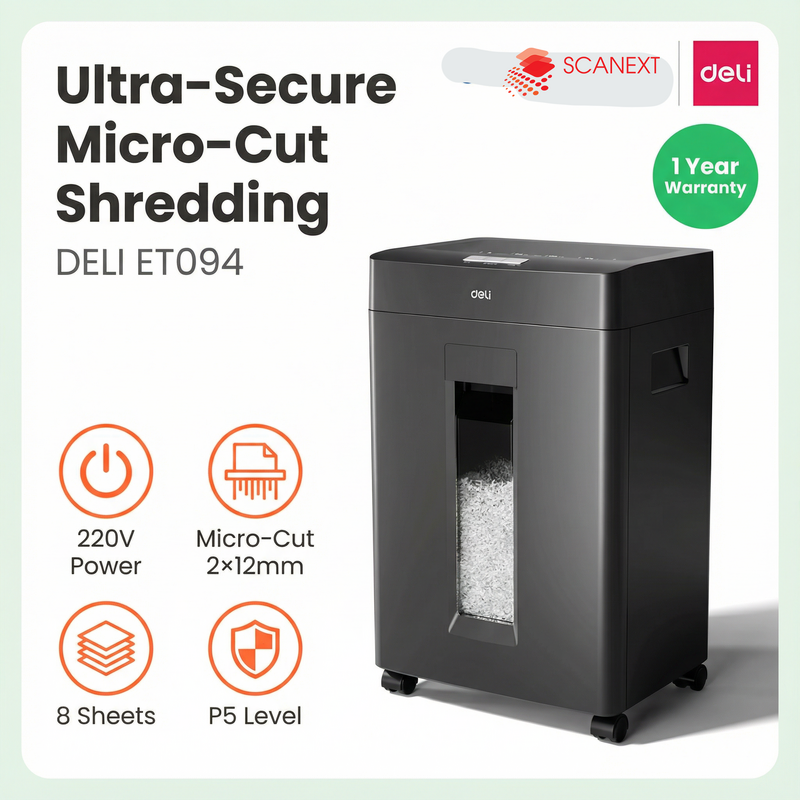 Quiet paper shredding with Deli ET022 in Malaysia admin office