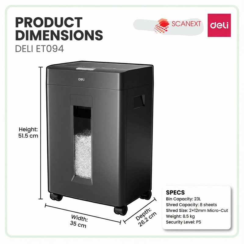 Deli ET022 paper shredder for office document shredding in Malaysia workplace