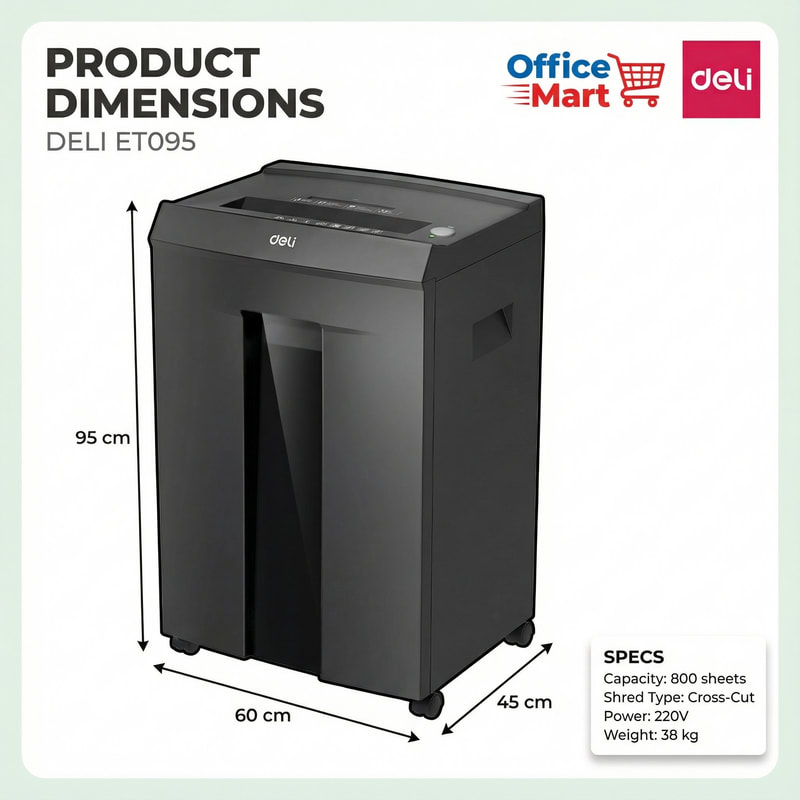 Compact paper shredder Deli ET095 for small office use in Selangor