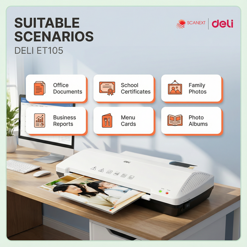 Deli ET105 A3 laminator machine front view Malaysia supplier