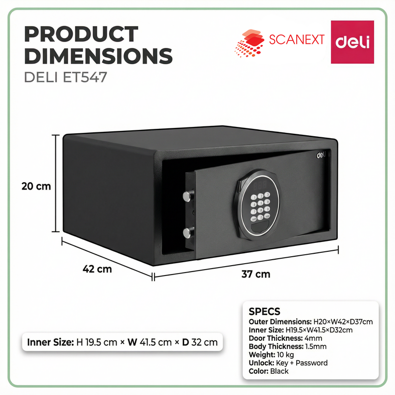 Malaysia office staff accessing Deli ET547 digital safe box for document security