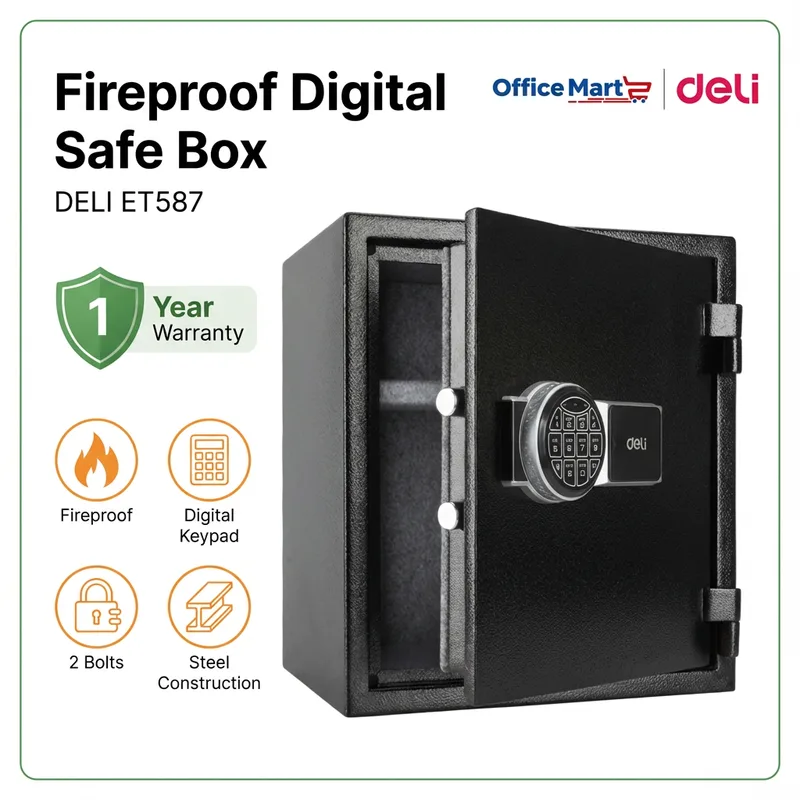 Compact digital safe box Deli ET587 for small office use in Selangor
