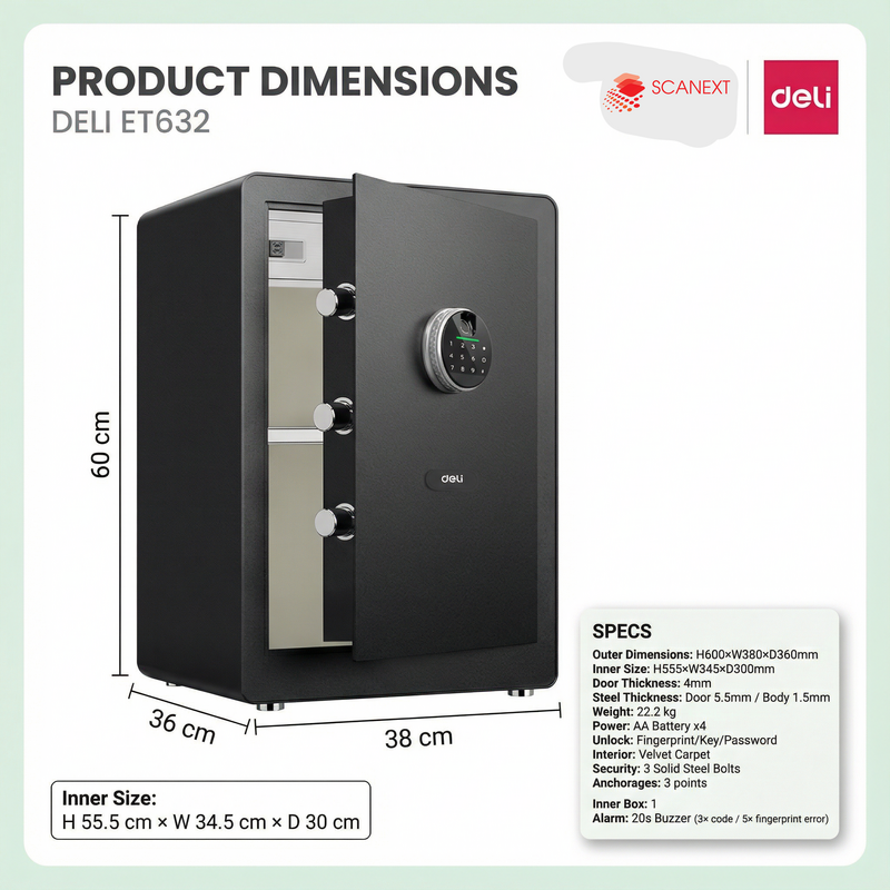 Malaysia office staff accessing Deli ET632 digital safe box for confidential document security