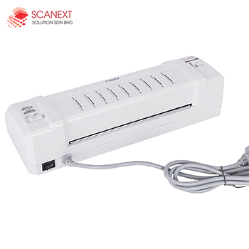 Deli E3893-EU document laminating machine on office desk