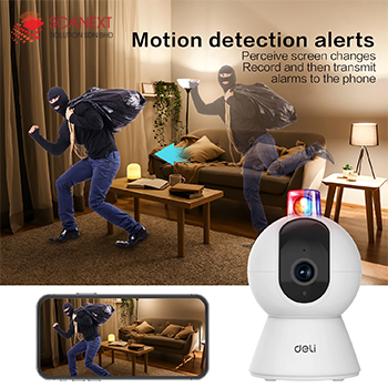 Retail shop surveillance setup featuring Deli ES105 indoor security camera in Malaysia