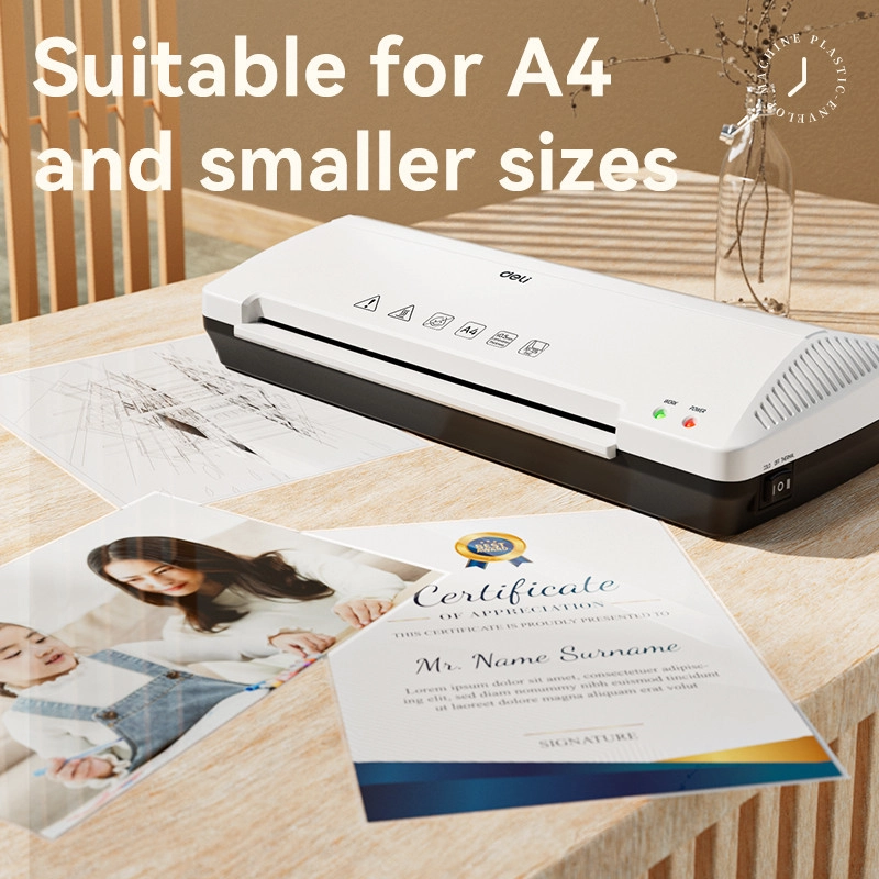 Office laminating machine Deli ET105 A3 model in use