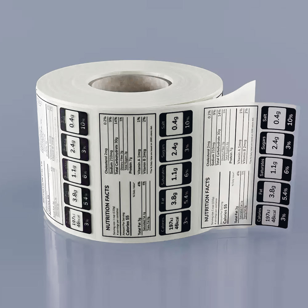Print on roll clear transparent sticker color & white ink
