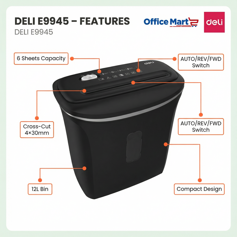 Deli E9945 Office Document Shredder KL