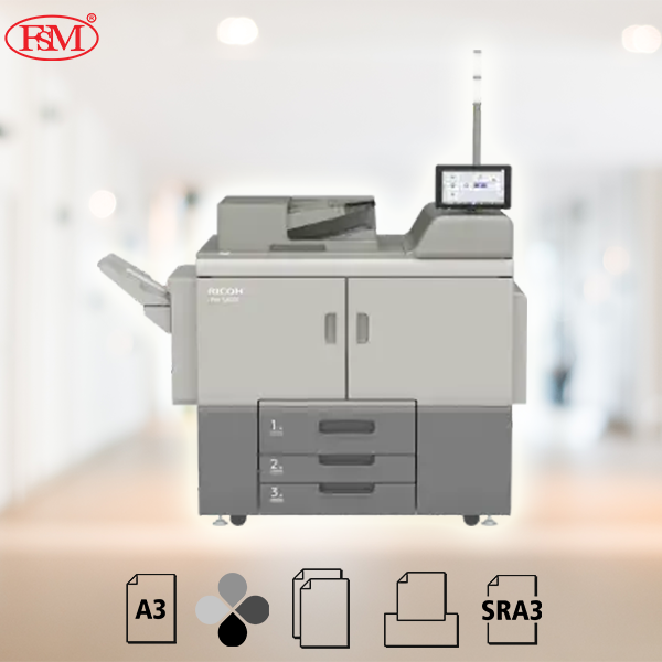Ricoh Pro 8400s left side view showing control panel