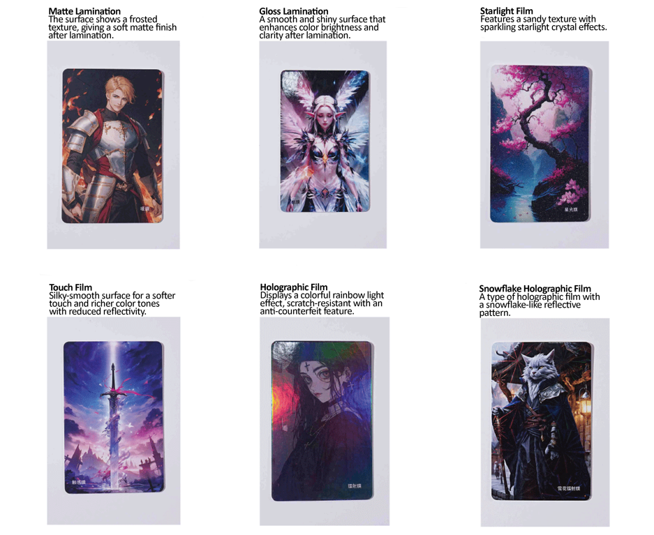 Creator merch anime cards printed digitally with clean cuts and premium feel