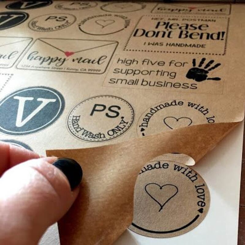 Print Brown Craft Sticker For Product Label Purpose