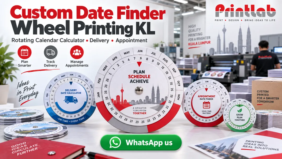 Custom date finder wheel rotating calendar calculator printing at Printlab Bandar Sri Damansara Kuala Lumpur